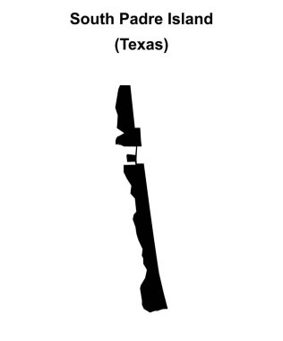 Güney Padre Adası (Texas) boş ana hat haritası