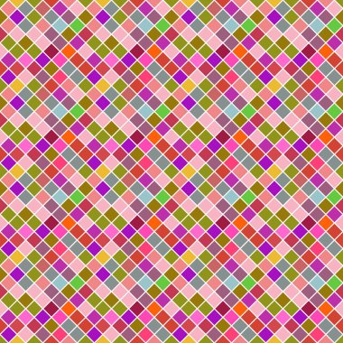 Geometrik dikişsiz köşegen kare arkaplan - soyut çok renkli vektör grafik tasarımı
