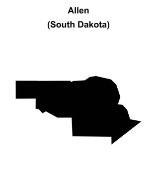Allen (Güney Dakota) boş ana hat haritası