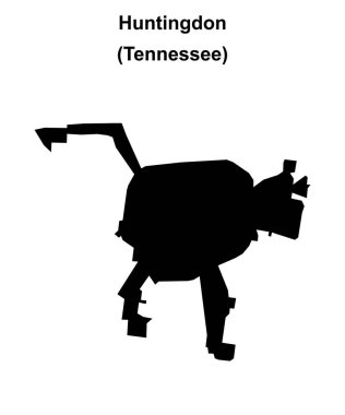 Huntingdon (Tennessee) boş ana hat haritası