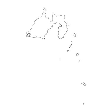 Shizuoka ili boş çevre haritası