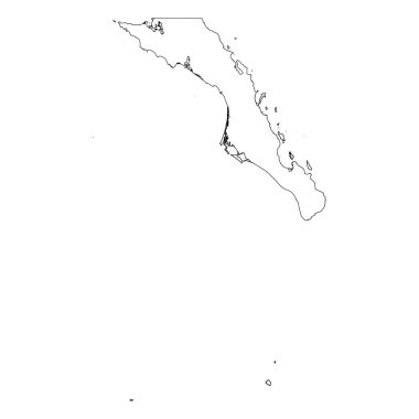 Baja California Sur eyaleti boş sınır haritası