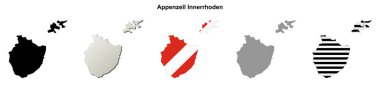 Appenzell Innerrhoden kantonu boş ana hat haritası seti