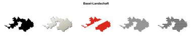 Bazel-Landschaft kanton boş ana hat haritası ayarlandı