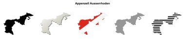 Appenzell Ausserrhoden kantonu boş ana hat haritası seti