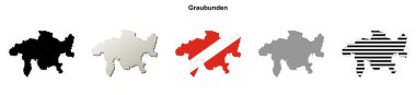 Graubunden kantonu boş ana hat haritası seti