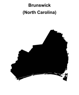 Brunswick County (Kuzey Carolina) boş ana hat haritası