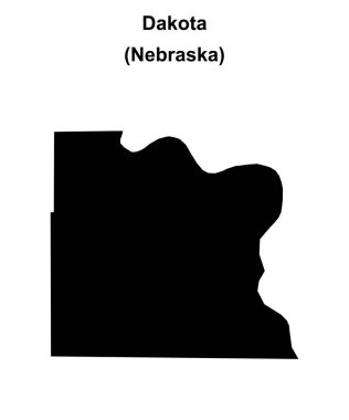 Dakota İlçesi (Nebraska) boş ana hat haritası