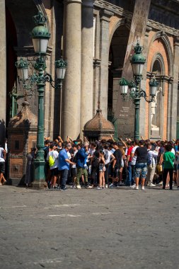 Naples, Italy - June 24, 2024: Protest carried out by young men in the center of Napoli clipart