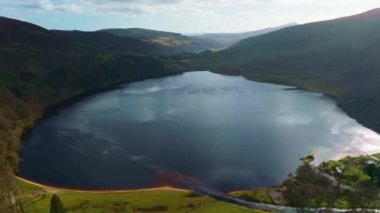 Wicklow Dağları 'ndaki Sally Gap' in havadan görünüşü, İrlanda