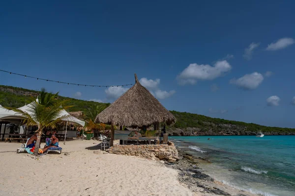 Mensen Ontspannen Een Strand Curacao Caribisch Gebied — Stockfoto