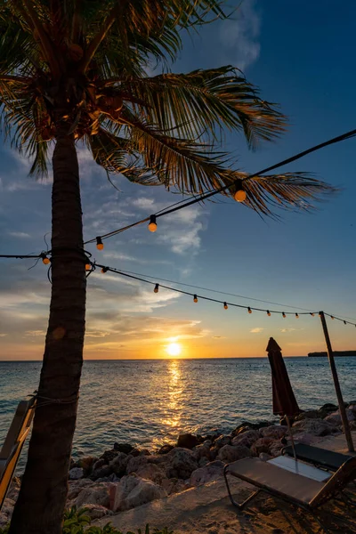 Vacker Utsikt Över Havet Vid Solnedgången — Stockfoto