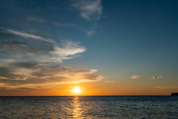 Solnedgång Över Havet Sommartid — Stockfoto