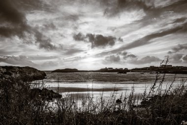 Sunset on the beach at Rhoscolyn Isle of Anglesey North Wales
