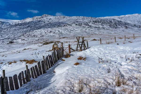 Winter Snowdonia Een Sneeuwval — Stockfoto