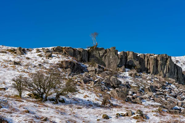 Invierno Snowdonia Después Una Caída Nieve — Foto de Stock