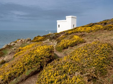 Anglesey Kuzey Galler 'in Güney Yığını Deniz Feneri Adası