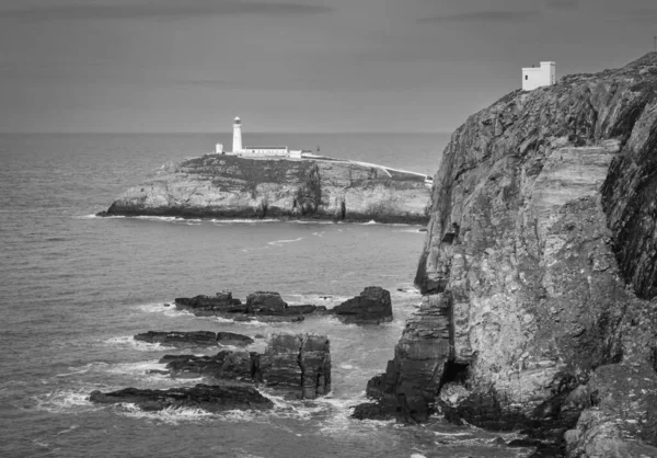 Anglesey Kuzey Galler Güney Yığını Deniz Feneri Adası — Stok fotoğraf