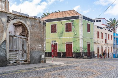 SantoAnto çevresindeki manzaralar bir Cape Verde Adası