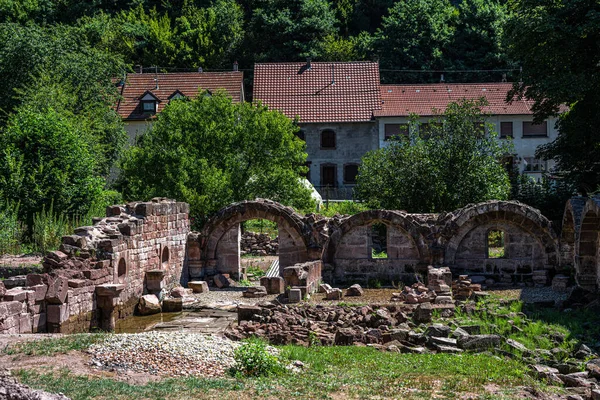 Ancient Abbey Ruins Alsace Town Graufthal França — Fotografia de Stock