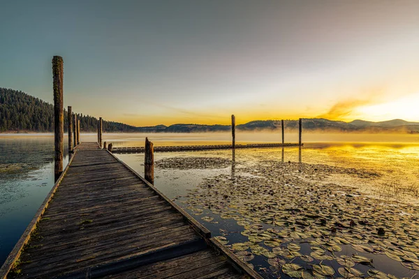 stock image Chatcolet Lake in Early Morning in Fall