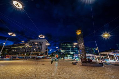 Jahnplatz in Bielefeld in the Evening, Almanya