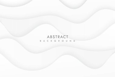 Vektör soyut beyaz gradyan kağıt kesme arkaplanı.