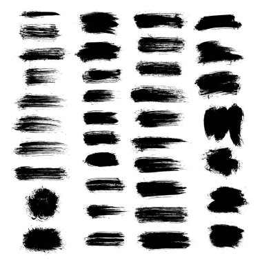 Vector collection paint brush strock. Text boxes for banner.