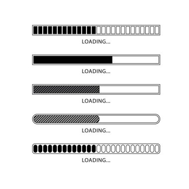 İlerleme simgesinin vektör kümesi.