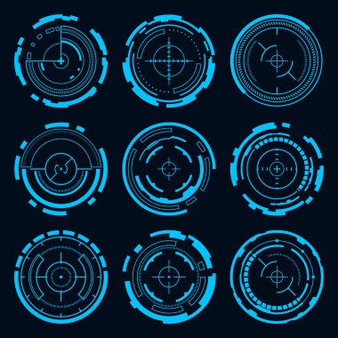 Vector HUD fütüristik çerçeve teknolojisi çemberi. Teknoloji Yüksek Teknoloji elementi.