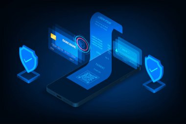 Vektör izometrik teknoloji güvenlik İnternet bankacılık ödeme uygulaması