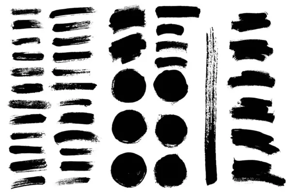 Ensemble Vectoriel Strock Brosse Noire Boîtes Texte Pour Bannière — Image vectorielle