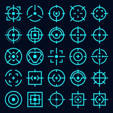 Vektör gelecekçi hedef çemberi. Teknoloji Yüksek Teknoloji HUD elementi.