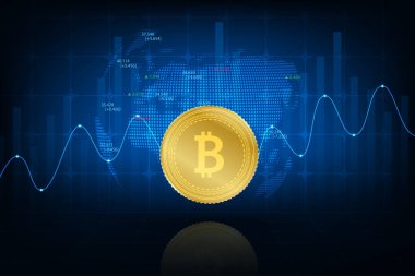 Vector borsa işlem kristal para birimi konsepti. Teknoloji güvenliği internet bankacılığı.