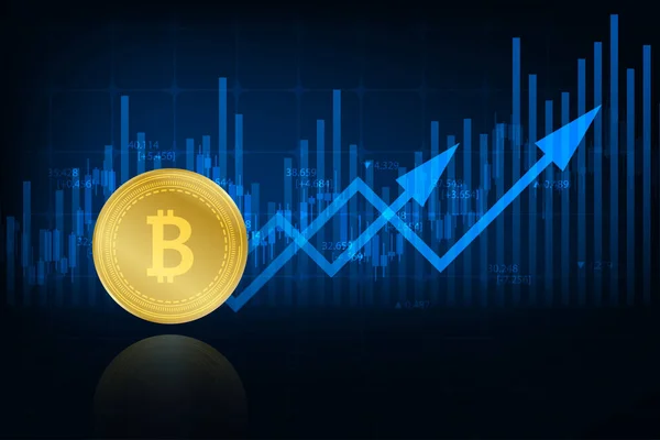 Vektör borsa ticaret grafiği kristal para birimi kavramı.