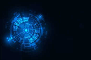 Vektör soyut teknoloji çember fütüristik teknoloji Yüksek teknoloji iletişim konsepti.