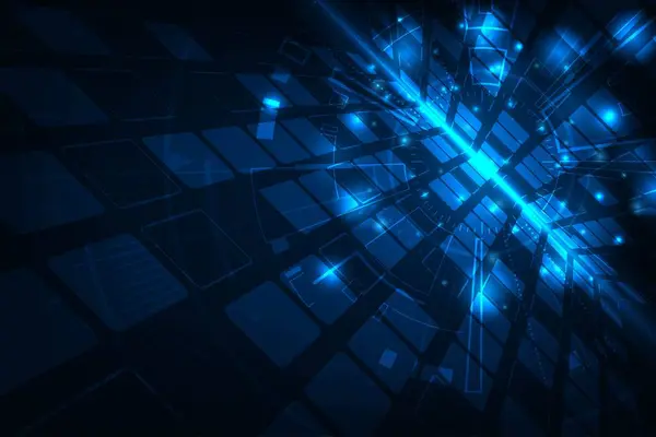 Vektör fütüristik dijital arka plan. Soyut teknoloji mavi arkaplan.