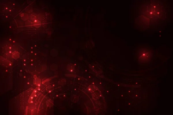 Vector Scifi Hud Anel Tecnologia Adstract Luz Vermelha Escura Fundo — Vetor de Stock