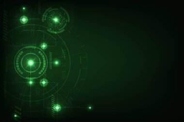 Vektör yüksek teknoloji iletişim konsepti. Fütürist bilim kurgu teknolojisi soyut arka plan.