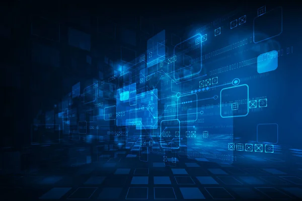 Kavram iletişimi olan vektör fütüristik dijital soyut teknoloji.