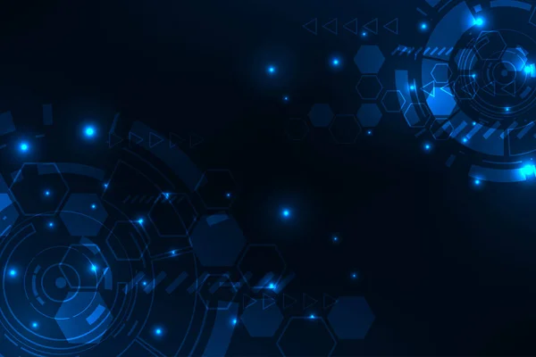 Vector sci-fi hud ring technology adstract dark blue light futuristic background.	