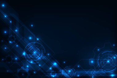 Vector soyut hat devresi, dişli teknolojisi arka planında. Yüksek teknoloji iletişim konsepti geçmişi.