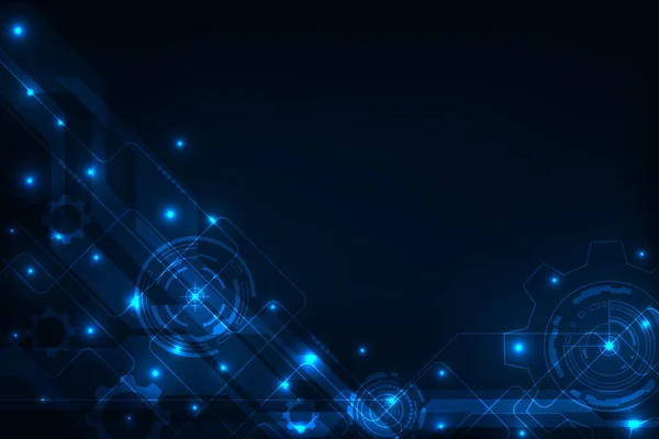 Vector soyut hat devresi, dişli teknolojisi arka planında. Yüksek teknoloji iletişim konsepti geçmişi.