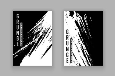 Siyah boyalı fırça darbesi şeklinde kırpma maskesi. Grunge tarzında kitap kapağı.