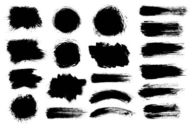 Beyaz arkaplanda vektör siyah fırça darbesi.