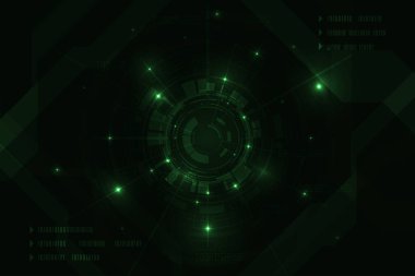 Vektör dijital hud Yeşil ışık fütüristik arka planlı yüksek teknoloji.