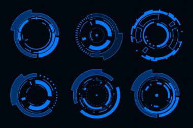 Vektör yüksek teknoloji HUD çerçeve teknolojisi fütüristik arayüz elementi.