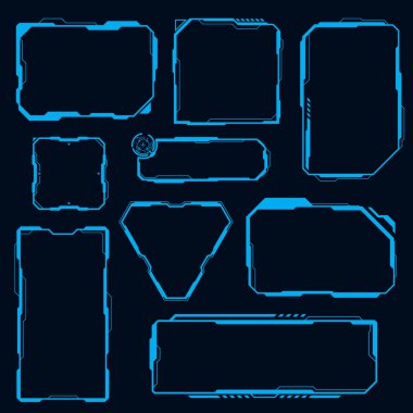 Vektör fütüristik çerçeve teknoloji tasarım elementi.