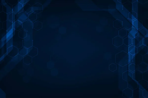 Vektör soyut teknoloji altıgen modern fütürist mavi ışık arkaplanı.