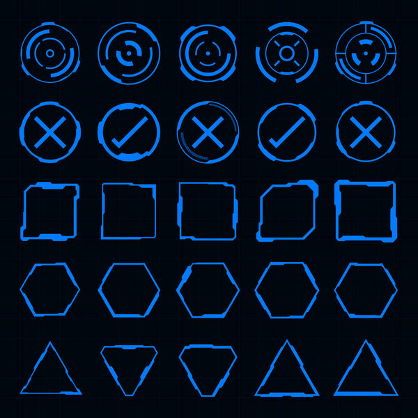 Vector set of sci-fi modern use interface element, Futuristic abstract HUD technology.